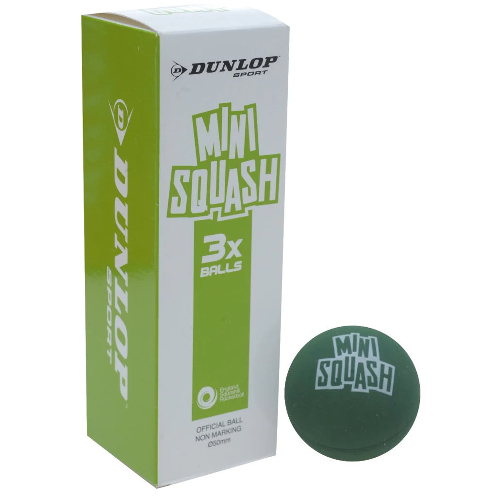 Dunlop Competition Mini Squash Ball (Green) 3 pack