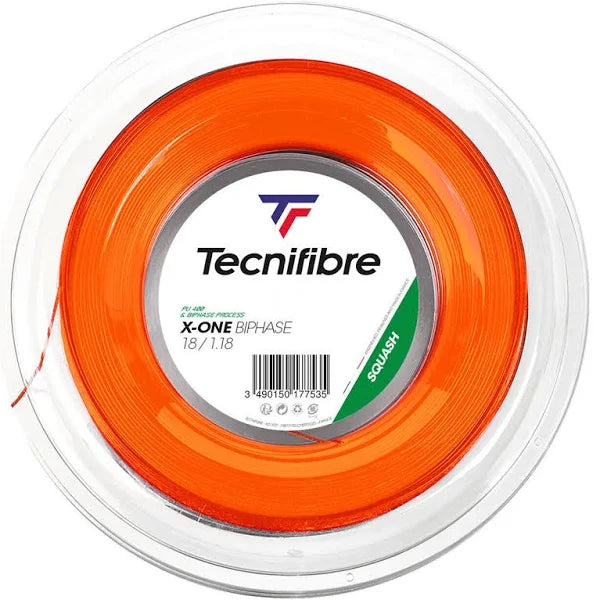 Bobine de cordage de squash Tecnifibre X-One Biphase Orange 18G / 1.18