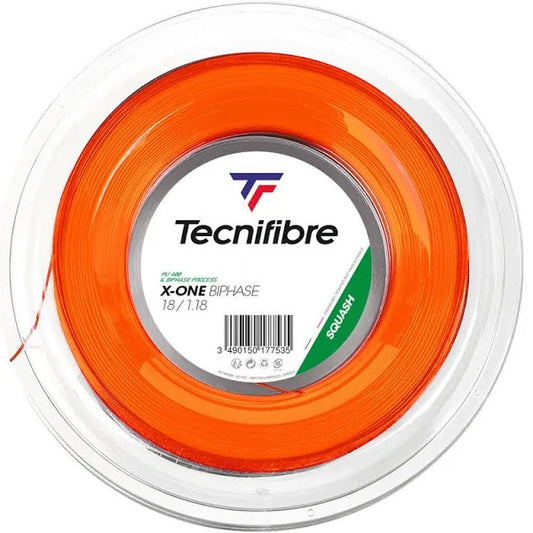 Bobine de cordage de squash Tecnifibre X-One Biphase Orange 18G / 1.18