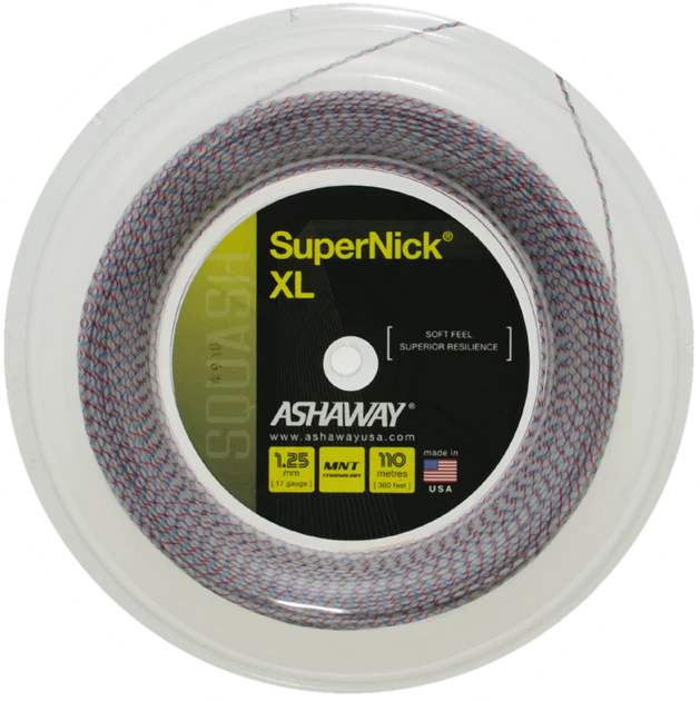 Cordage de squash Ashaway Supernick XL 17G / 1,25 mm (bobine)